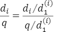 di/q=(di⁄d1(i))/(q⁄d1(i))